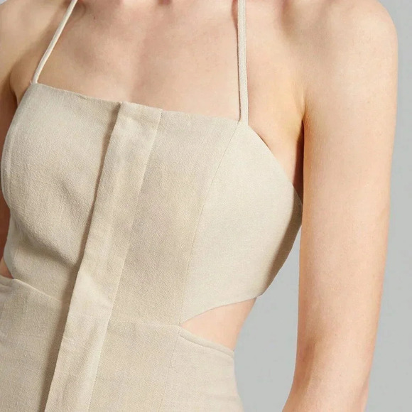 Khaki Sexy Women's Backless Strap Halter Jumpsuit - Picture 6 of 8